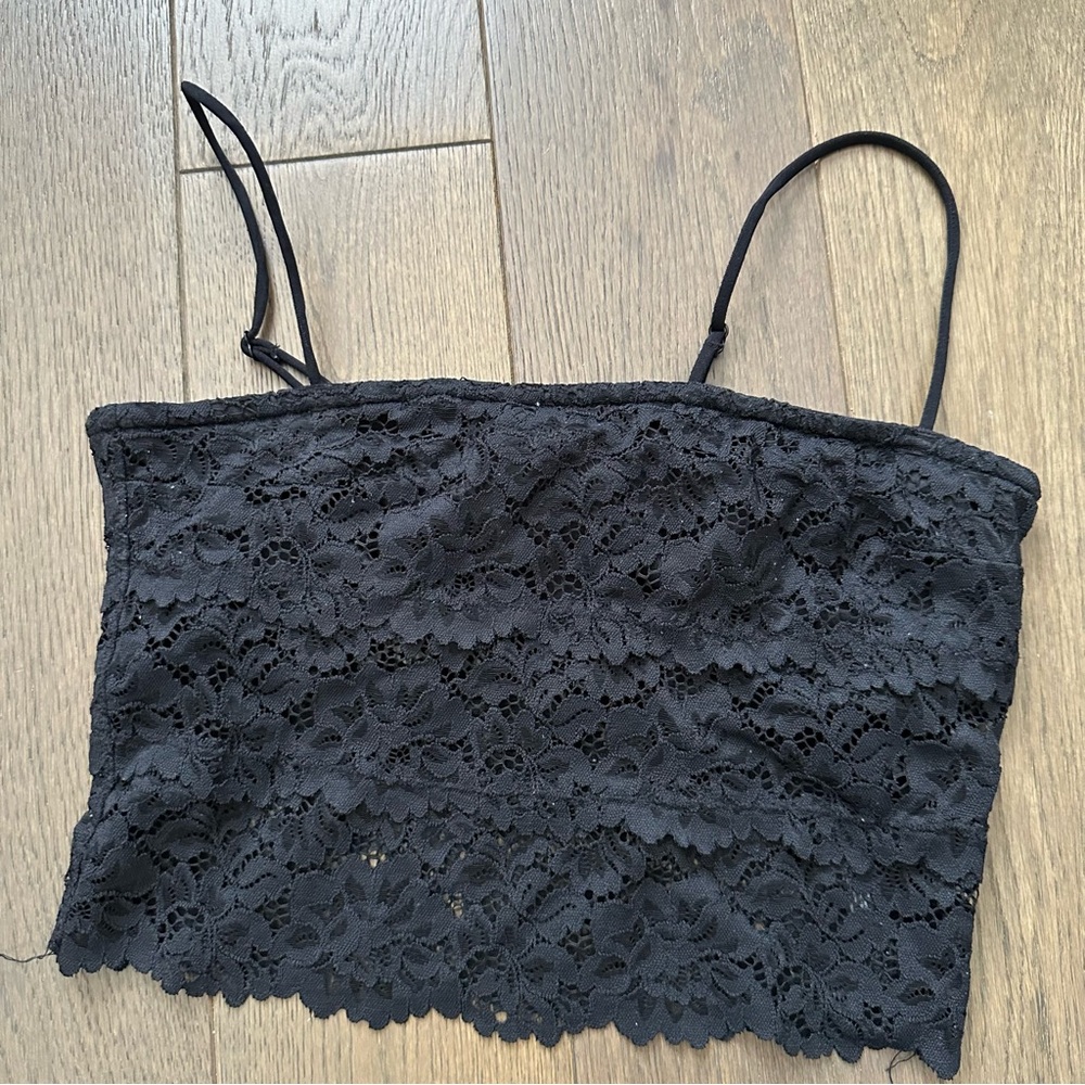 Urban Outfitters Black Lace Crop Top